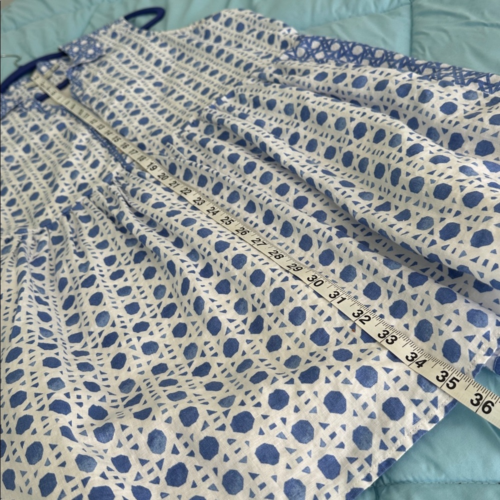Vineyard Vines painted blue and white rattan print dress size 16 EUC msrp $98 - Picture 11 of 11
